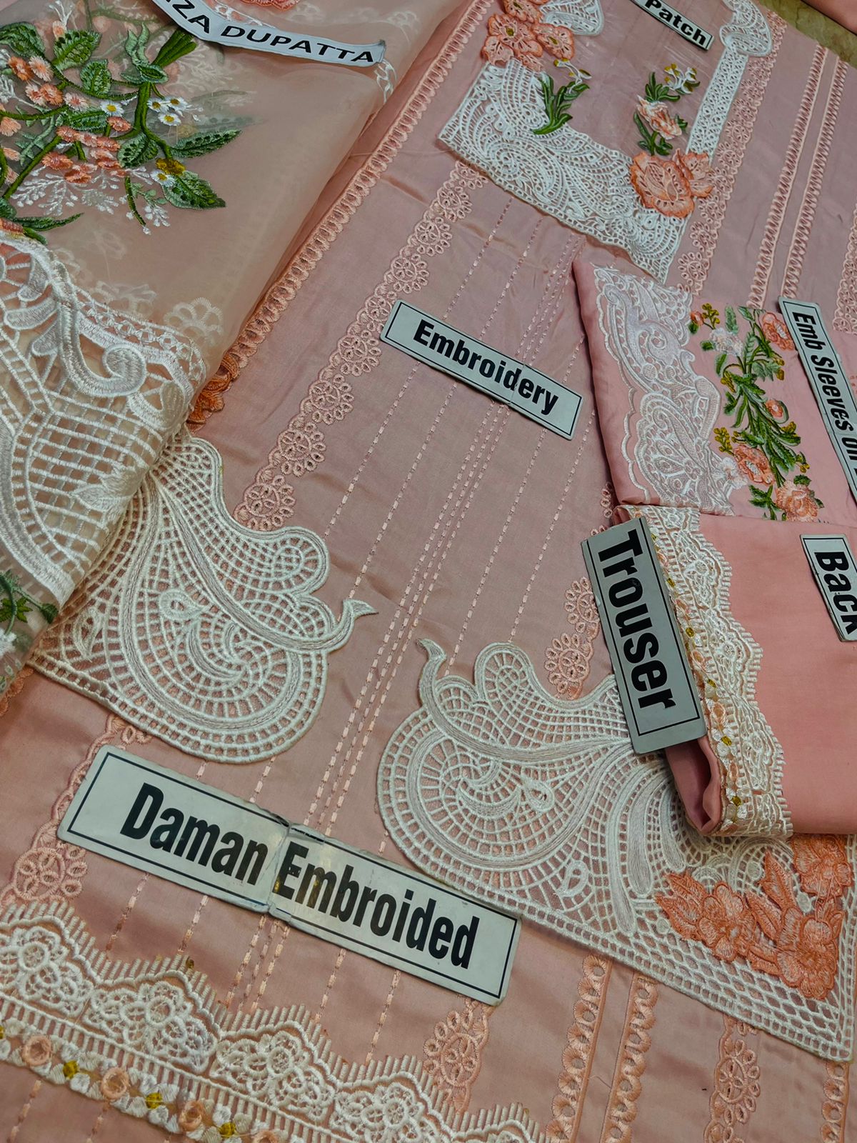 Crimsonn CR-02 Pink Embroidered Linen Three Piece Winter Collection