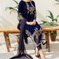 FCC BT-10 Blue Embroidered Velvet Three piece Winter Collection