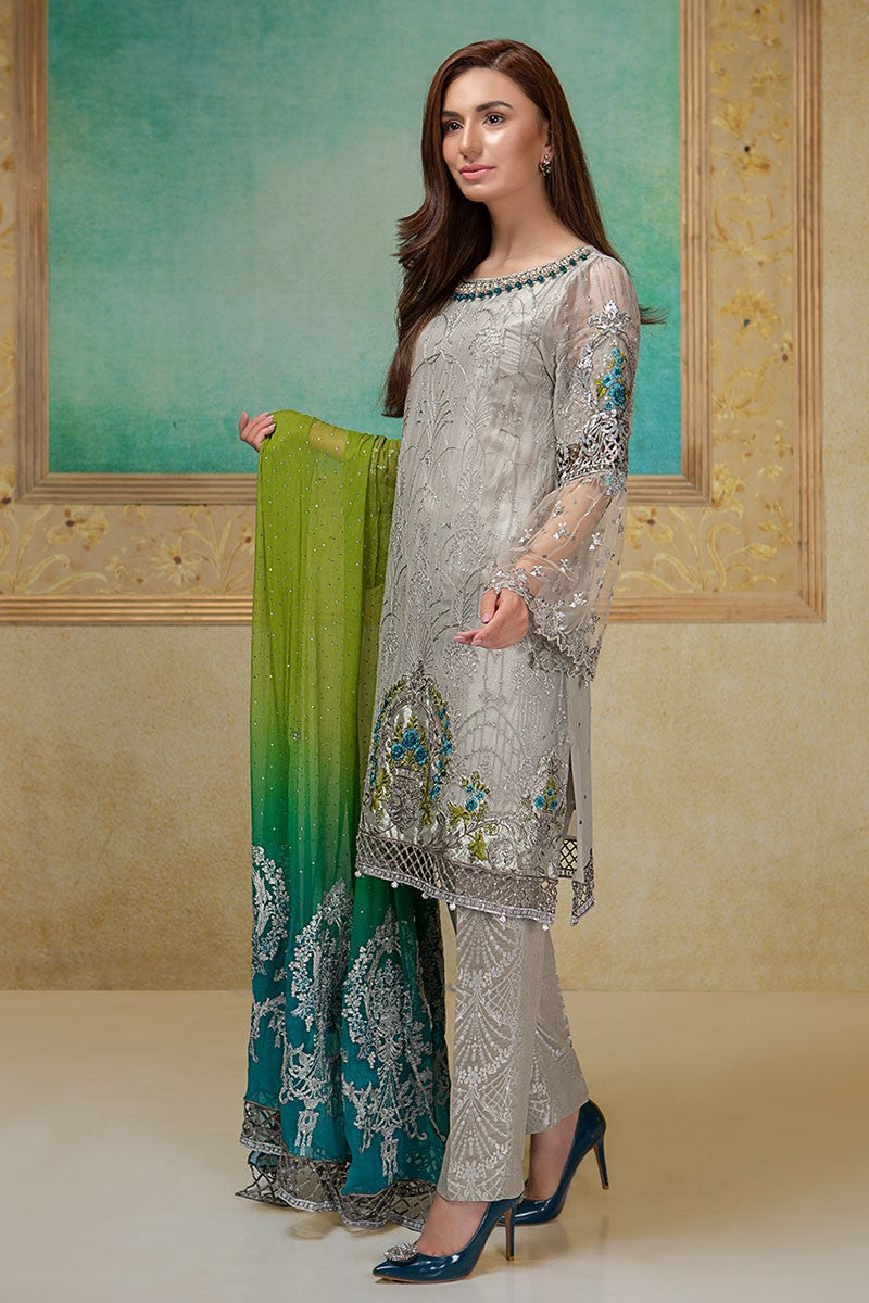 Maria B BDS-1406 Unstitched Pure Chiffon Collection Embroidered Two Piece