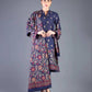 Bareeze FCC-192 Blue Embroidered Dhanak Three Piece Winter Collection