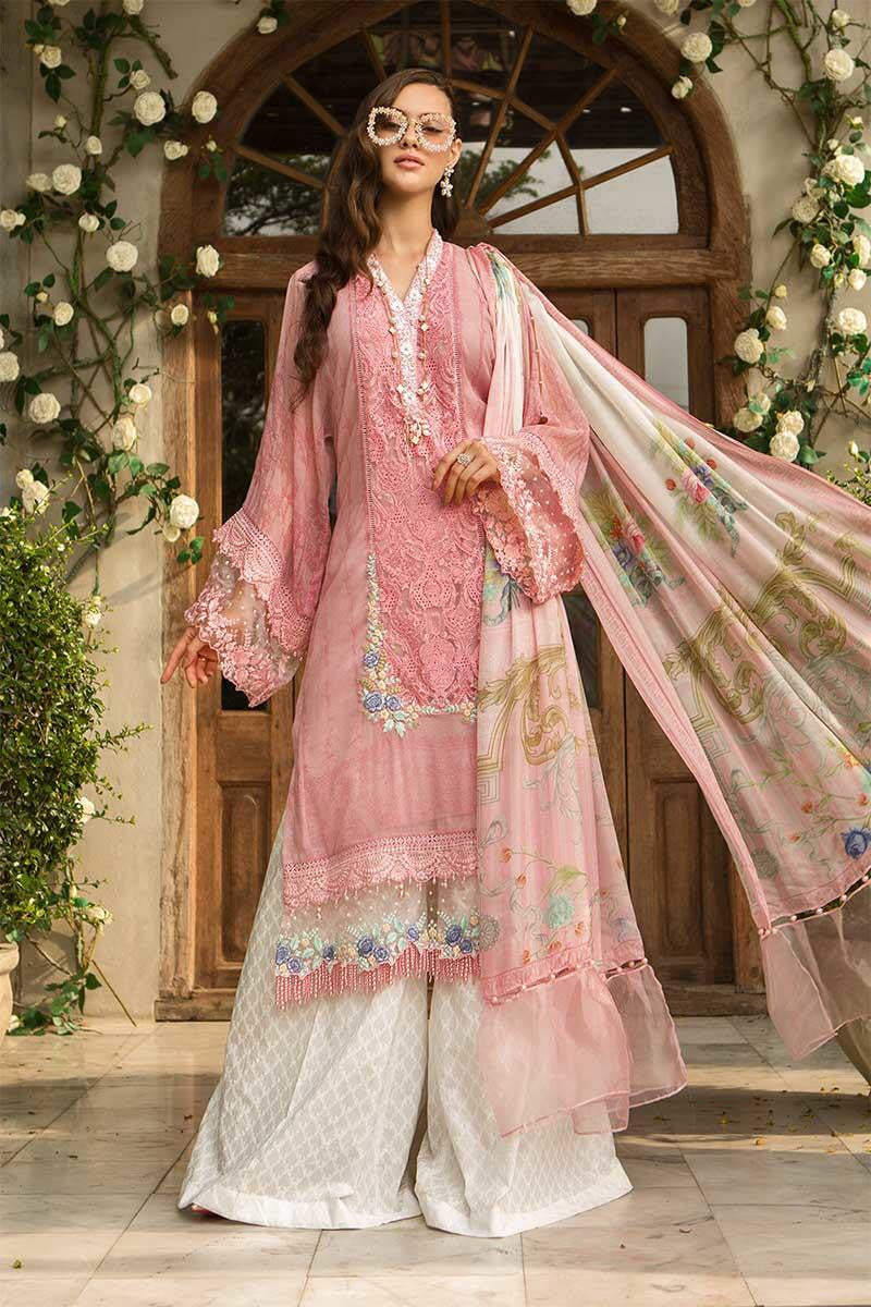 Maria B D-606 Pink  Embroidered Three Piece Lawn Collection