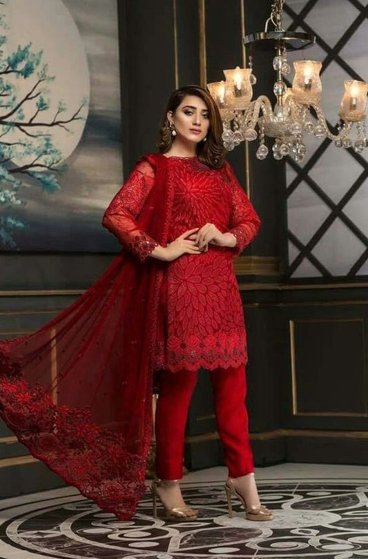 FCC-RED Embroidered Three Piece EID Collection