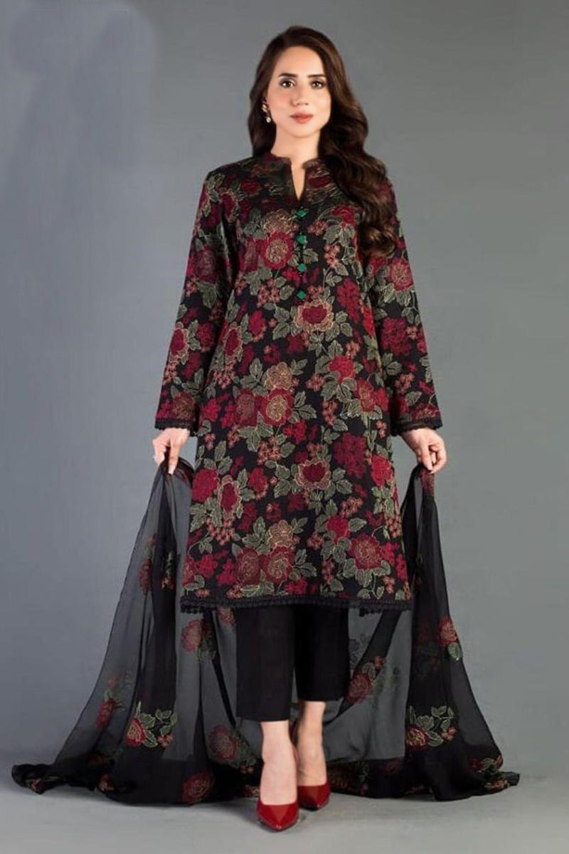 Bareeze  D 345 Black EID Collection Embroidered Three Piece Summer Collection