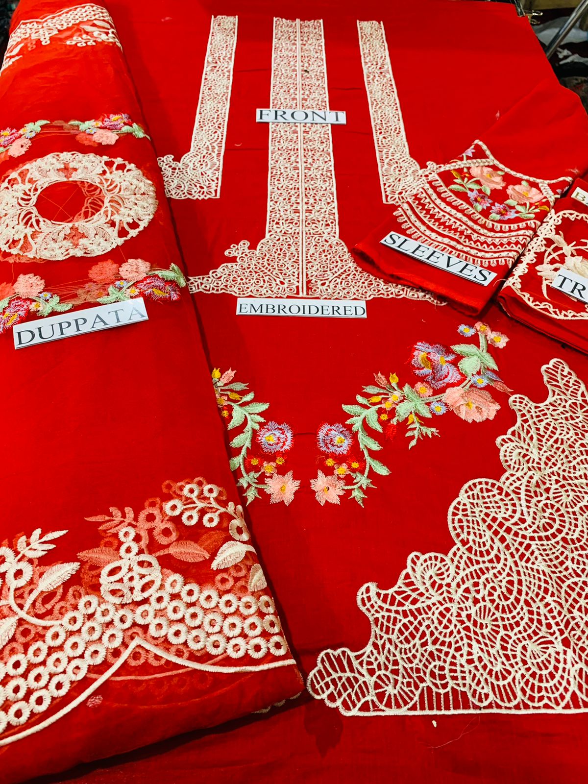 Crimsonn CR-05 Red  Embroidered Lawn Three Piece Summer Collection