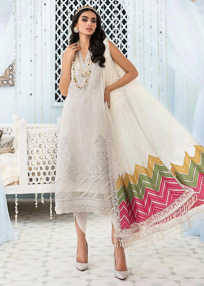 MB-01 Organza Shirt wedding Collection Linen inner  Embroidered 3 pc