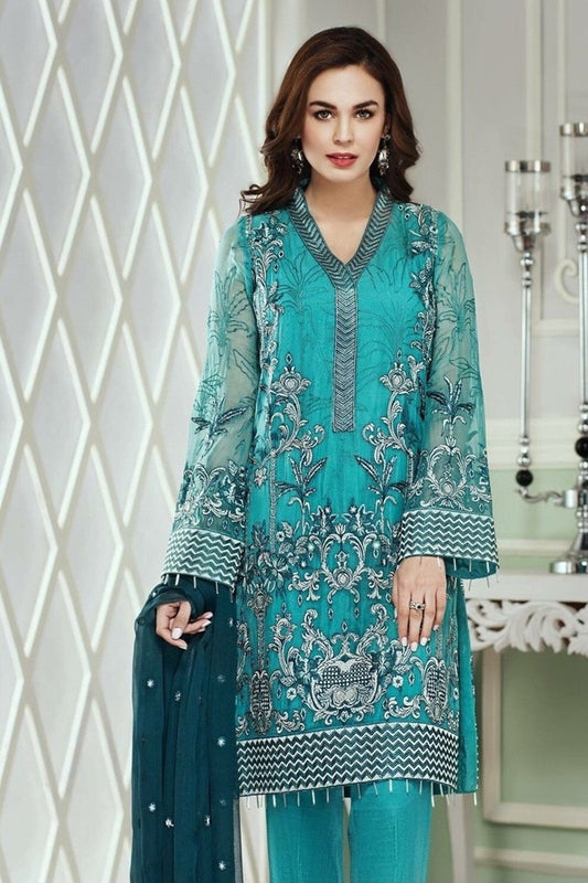 Jazmin JN-489 Unstitched Pure Chiffon Collection Embroidered Two Piece
