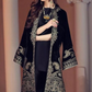MariaB D-472 Black Color Embroidered Velvet two piece Winter Collection